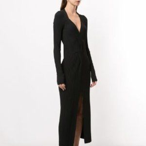 Dion Lee Cable Knit Black V-Neck Dress S